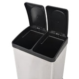 Pedaalemmer Voor Recycling 36 L Roestvrij Staal