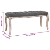 Bankje 110X38X48 Cm Linnen Massief Hout