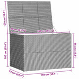 Tuinbox 150X100X100 Cm Poly Rattan