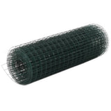 Kippengaas 25X0,5 M Staal Met Pvc Coating Groen