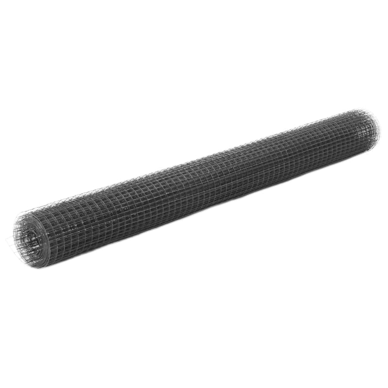 Kippengaas 10X1,5 M Staal Met Pvc Coating Grijs