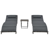 3-Delige Loungeset Inklapbaar Poly Rattan