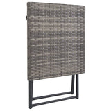 3-Delige Loungeset Inklapbaar Poly Rattan