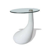 Salontafel Met Rond Glazen Tafelblad Hoogglans