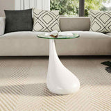 Salontafel Met Rond Glazen Tafelblad Hoogglans