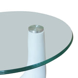Salontafel Met Rond Glazen Tafelblad Hoogglans