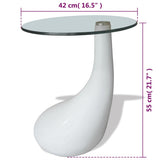 Salontafel Met Rond Glazen Tafelblad Hoogglans