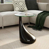 Salontafel Met Rond Glazen Tafelblad Hoogglans