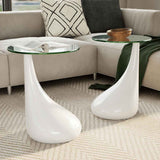 Salontafel Met Rond Glazen Tafelblad Hoogglans