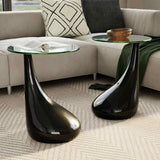 Salontafel Met Rond Glazen Tafelblad Hoogglans