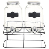 Drankdispensers 2 St Met Standaard 2 X 4 L Glas