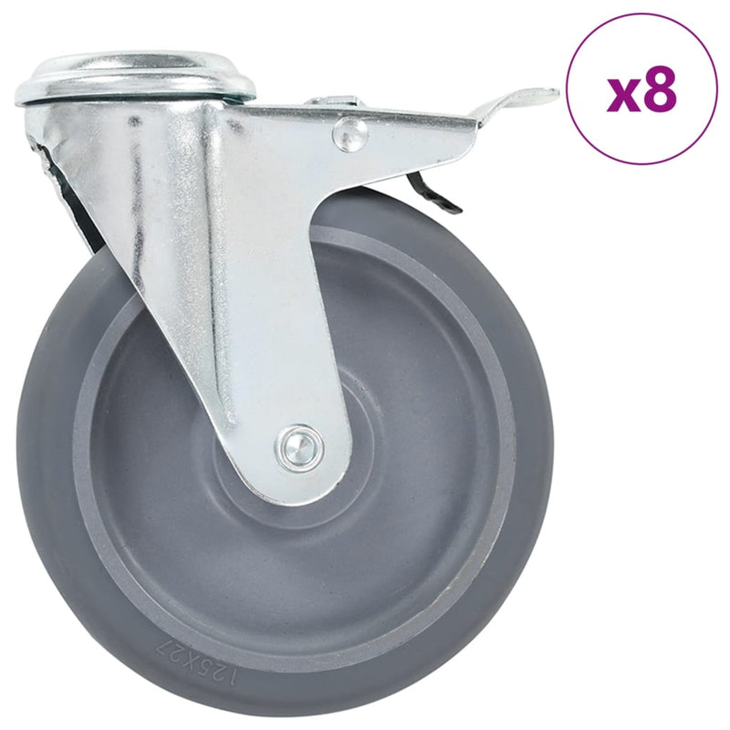 Zwenkwielen Met Boutgaten 125 Mm