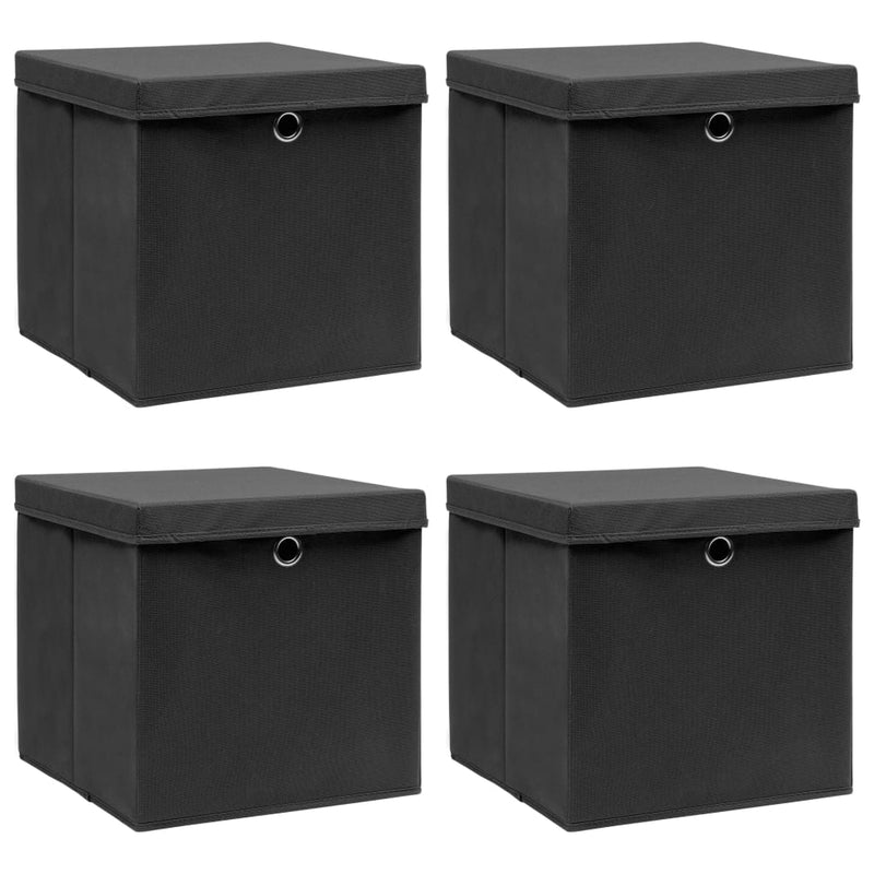 Opbergboxen Met Deksel 32X32X32 Cm Stof Zwart