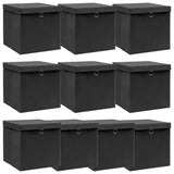 Opbergboxen Met Deksel 32X32X32 Cm Stof Zwart