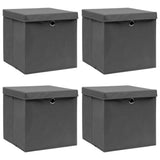 Opbergboxen Met Deksel 32X32X32 Cm Stof Zwart