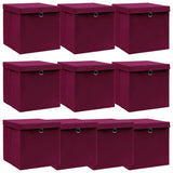 Opbergboxen Met Deksel 32X32X32 Cm Stof Zwart