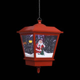 Kersthanglamp Met Led-Lamp En Kerstman 27X27X45 Cm Rood Zwart En Rood