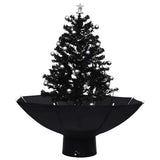 Kerstboom Sneeuwend Met Paraplubasis 75 Cm Pvc Zwart