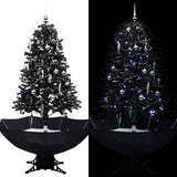 Kerstboom Sneeuwend Met Paraplubasis 75 Cm Pvc Zwart