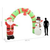 Kerstboog Kerstman En Sneeuwpop Opblaasbaar Led 223 Cm