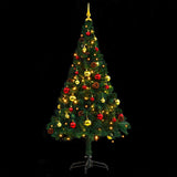 Kunstkerstboom Met Verlichting En Kerstballen 150 Cm Groen