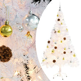 Kunstkerstboom Met Verlichting En Kerstballen 180 Cm Wit
