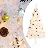 Kunstkerstboom Met Verlichting En Kerstballen 180 Cm Wit
