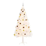 Kunstkerstboom Met Verlichting En Kerstballen 180 Cm Wit