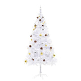 Kunstkerstboom Met Verlichting En Kerstballen 180 Cm Wit