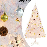 Kunstkerstboom Met Verlichting En Kerstballen 180 Cm Wit