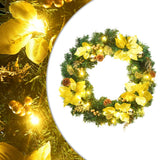 Kerstkrans Met Led-Lampjes 60 Cm Pvc Zwart
