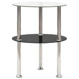 Bijzettafel 2-Laags 38X38X50 Cm Gehard Glas
