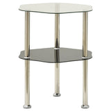 Bijzettafel 2-Laags 38X38X50 Cm Gehard Glas