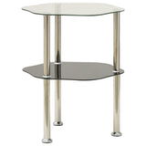 Bijzettafel 2-Laags 38X38X50 Cm Gehard Glas