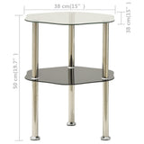 Bijzettafel 2-Laags 38X38X50 Cm Gehard Glas