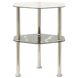 Bijzettafel 2-Laags 38X38X50 Cm Gehard Glas