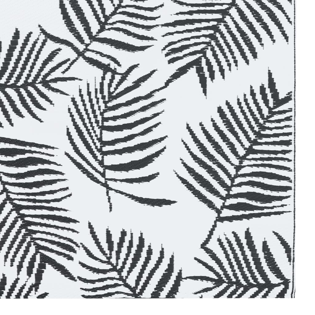 Buitenkleed Arakil Pp Wit En Zwart Bladpatroon