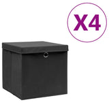 Opbergboxen Met Deksel 28X28X28 Cm Zwart