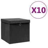 Opbergboxen Met Deksel 28X28X28 Cm Zwart