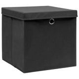 Opbergboxen Met Deksel 28X28X28 Cm Zwart