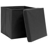 Opbergboxen Met Deksel 28X28X28 Cm Zwart