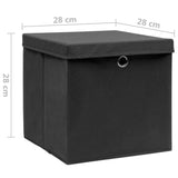 Opbergboxen Met Deksel 28X28X28 Cm Zwart