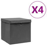 Opbergboxen Met Deksel 28X28X28 Cm Zwart
