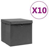 Opbergboxen Met Deksel 28X28X28 Cm Zwart
