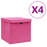 Opbergboxen Met Deksel 28X28X28 Cm Zwart