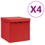 Opbergboxen Met Deksel 28X28X28 Cm Zwart