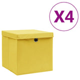 Opbergboxen Met Deksel 28X28X28 Cm Zwart