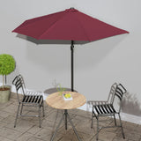 Balkonparasol Half Met Aluminium Paal 270X144X222 Cm