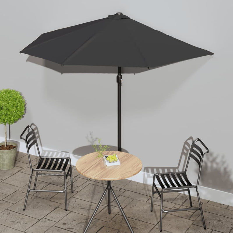 Balkonparasol Half Met Aluminium Paal 270X144X222 Cm