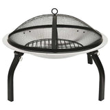 Vuurschaal En Barbecue 2-In-1 Met Pook 56X56X49 Cm Rvs